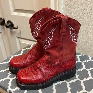 Justin Red Leather Gypsy cowboy boots